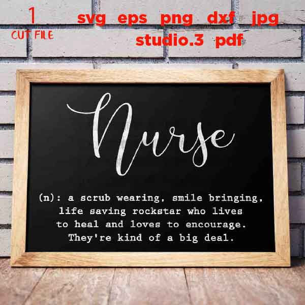 Nurse Definition svg, cut file DxF, EpS, cut file Cut file, Girly CNA, Funny Nursing, EMT, RN, Stethoscope Heart, Cute, Doctor