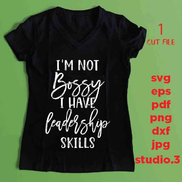 I'm not Bossy I just have leadership Skills, Boss svg, svg, png, jpg paper transfer, cut file, cricut, lady svg, women svg, funny svg