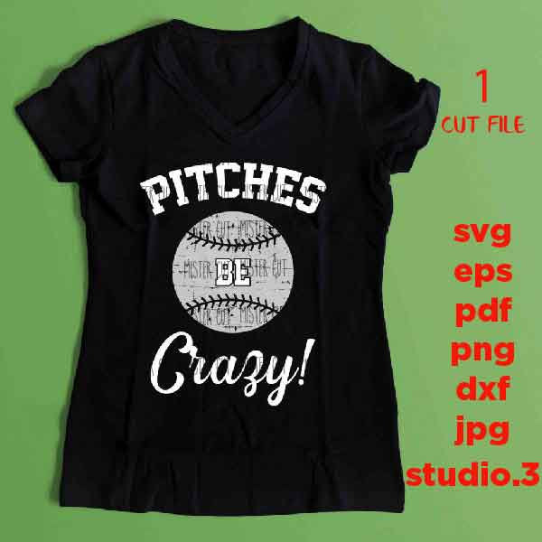 Pitches be crazy svg, Baseball, laces, ball, SVG, PNG, Dxf, jpg reverse, Softball svg, baseball tee shirt, Softball t shirt