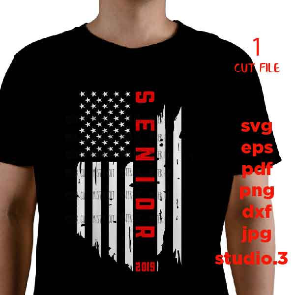 Usa flag svg, SENIOR 2019 svg, senior svg, PNG, Dxf, jpg mirrored, usa flag, Graduation SVG, Graduation dxf, Graduation t shirt