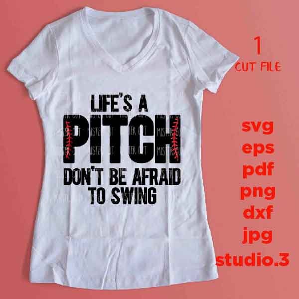 Lifes A Pitch svg, Baseball, laces, ball, SVG, PNG, Dxf, jpg reverse, Softball svg, baseball tee shirt, Softball t shirt