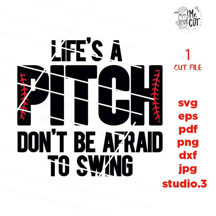 Lifes A Pitch svg, Baseball, laces, ball, SVG, PNG, Dxf, jpg reverse, Softball svg, baseball tee shirt, Softball t shirt