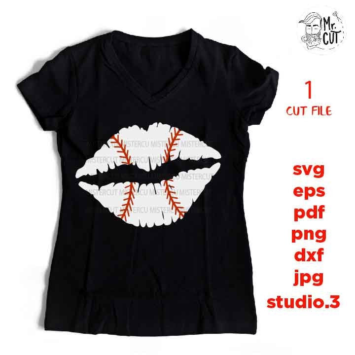 baseball lips svg, mother t shirt svg, baseball shirt, mom shirt baseball SVG, DxF, EpS, cut file, jpg mirrored, mom tee shirt, softball lip