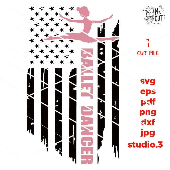 Ballet dancer svg, Usa Flag SVG, dancer svg, USA flag svg, PNG, Dxf, usa flag, ballet dancer Mom Svg, ballet Shirt Svg, ballet dancer dxf