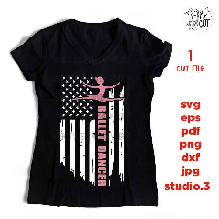 Ballet dancer svg, Usa Flag SVG, dancer svg, USA flag svg, PNG, Dxf, usa flag, ballet dancer Mom Svg, ballet Shirt Svg, ballet dancer dxf