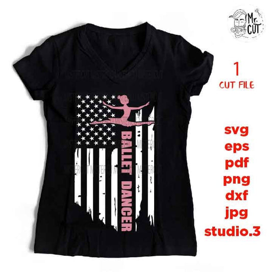 Ballet dancer svg, Usa Flag SVG, dancer svg, USA flag svg, PNG, Dxf, usa flag, ballet dancer Mom Svg, ballet Shirt Svg, ballet dancer dxf