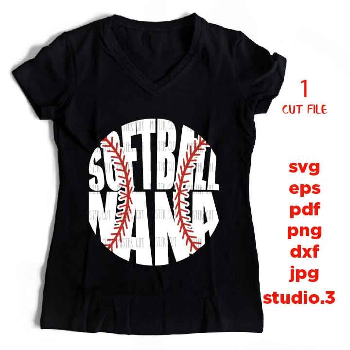 Softball nana SVG, PNG, Dxf, jpg paper transfer, grandma svg, Softball svg, grandma tee shirt, grandma dxf, Softball t shirt, nana svg