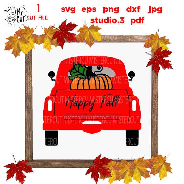 Fall truck svg, Pumpkin Truck SVG, vintage truck, happy fall yall svg, Thanksgiving SVG, pumpkin fall truck png, jpg mirrored, cut file