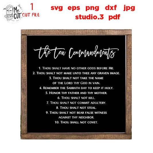 the ten commandments cut file, Holy Bible svg, Christian svg,  DxF, EpS, cut file, png, jpg transfer, christian sign svg