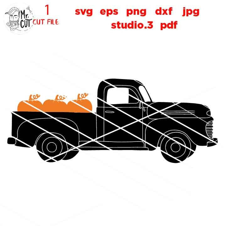 Pumpkin svg, halloween svg, Vintage Truck svg, Pumpkin svg, Fall svg Fall SVG, Fall SVG,  DxF, EpS, cut file, jpg mirrored, pumpkin patch