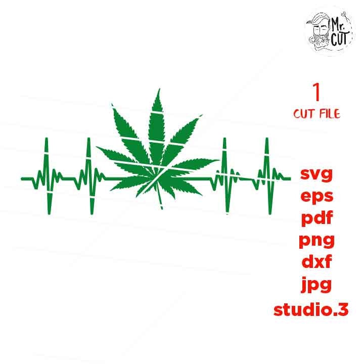 heartbeat marijuana svg, pot  svg, heartbeat svg, marijuana decal SVG, PNG, Dxf, jpg, eps, Cut File, marijuana Love, love pot svg, pot svg