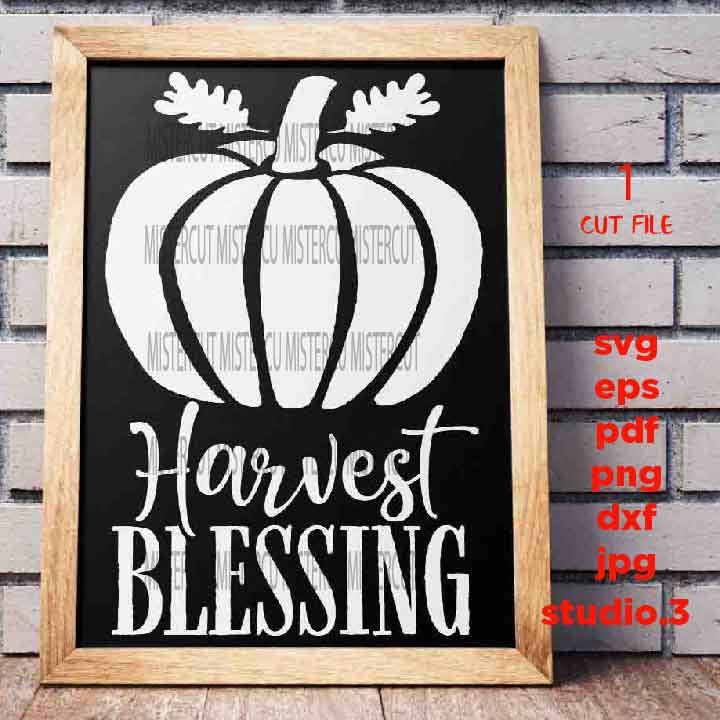 Pumpkin svg, Harvest SVG, Harvest Blessings svg, autumn svg, Fall SVG, Oak Leaves Pumpkin,  Fall SVG,  DxF, EpS, cut file, jpg mirrored