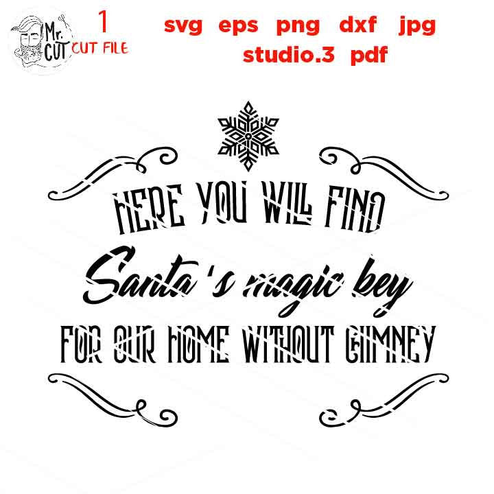 santa key Svg, Christmas Svg, Holiday Svg, santa Svg, DxF, EpS, cut file, jpg mirrored, png, find santa key, christmas sign svg, santa sign