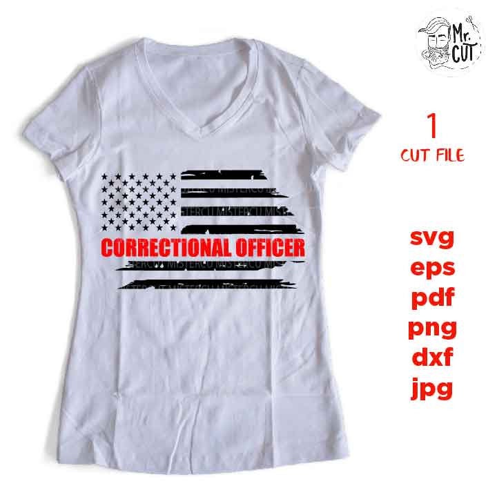 USA flag svg, Correctional Officer Flag, Thin Silver Line Flag, Correctional Officer Distressed Flag Distressed flag Svg, PNG, Dxf, usa flag