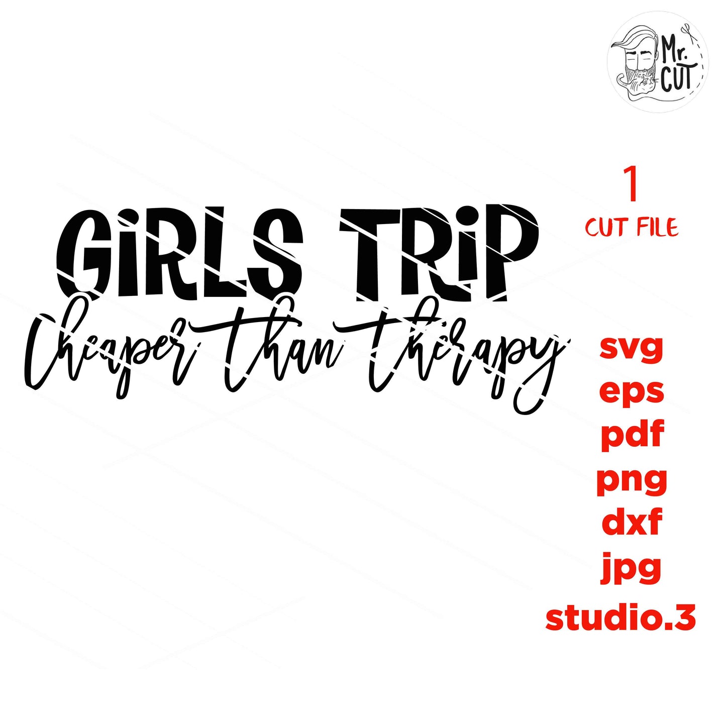 Girls Trip Cheaper Then Therapy, SVG, DXF, EpS, jpg mirrored, cut file, Vacation Mode Svg, Summer Quote Svg, Friend Svg, Girls trip,