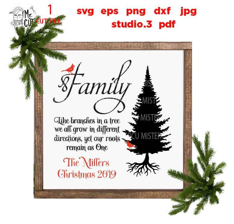 Family christmas svg, our roots run deep, family christmas svg, family sign svg, Christmas svg, dxf png, jpg transfer, christmas 2019