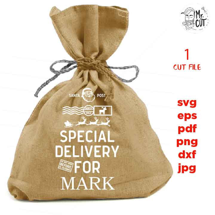 Santa Sack Svg, Santa Bag Svg, Christmas Svg, Png, Jpg, Santa Toy Bag Svg, Santa Svg, North Pole Post, Gift Bag DxF, EpS, cut file