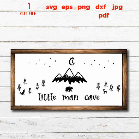 little man cave SVG, Little Man Cave SVG, Boys Sign svg, SVGs for Signs, Boy's Room svg, Nursery  DxF, EpS, cut file, jpg mirrored, png