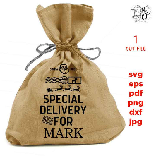 Santa Sack Svg, Santa Bag Svg, Christmas Svg, Png, Jpg, Santa Toy Bag Svg, Santa Svg, North Pole Post, Gift Bag DxF, EpS, cut file