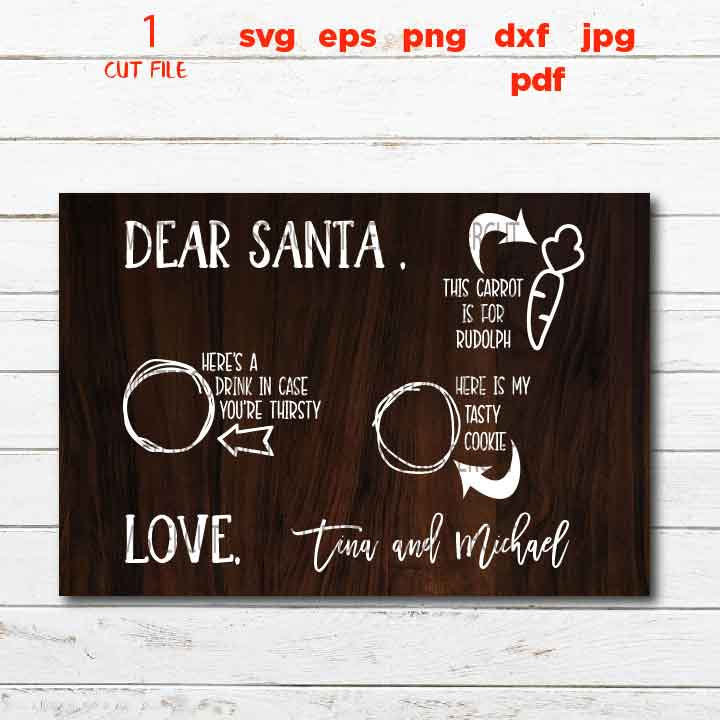 Christmas Santa Tray SVG, Santa Cookies and Milk Doodle Cut SVG, reindeer svg, Christmas svg, vector, DxF, EpS, cut file, jpg mirrored, png