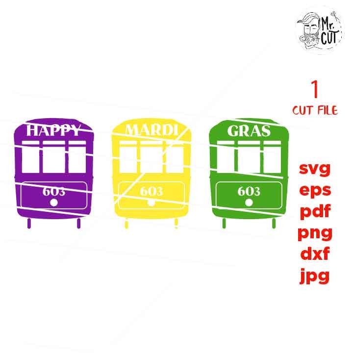 happy mardi gras, Svg, tram Svg, Mardi Gras Clipart, Mardi Gras Cutting Files, dxf, parade, Design T-shirt, jpg mirrored, png