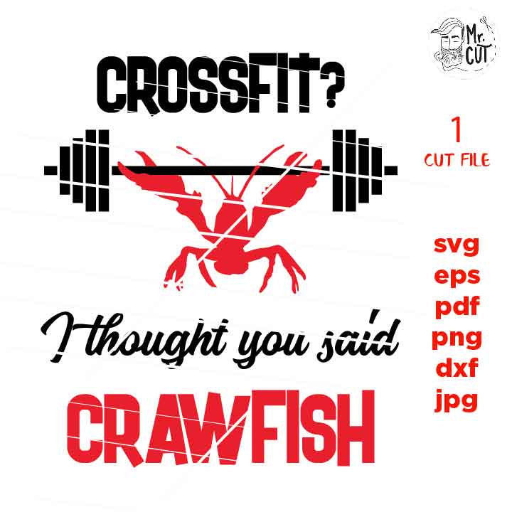 Crossfit crawfish SVG DXF, EPS, Mardi Gras Svg Crossfit svg  mardi gras, Svg, Cutting Files, pdf, Design T-shirt, jpg mirrored, png