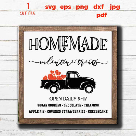 homemade valentine treats, Vintage truck, Truck hearts, Valentine sign, Valentine Svg, dxf, cut file, png, jpg transfer, eps