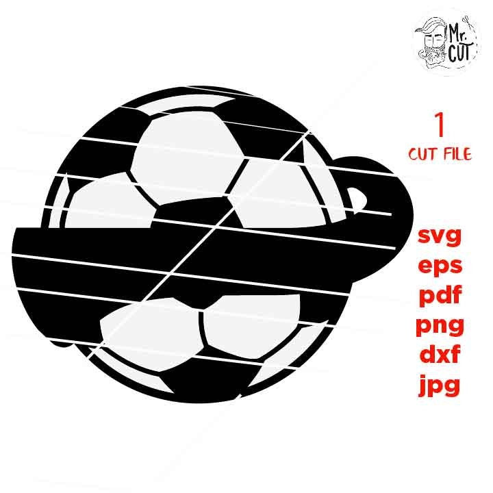 Soccerball with swash, SVG instant download, design for cricut or silhouette, dxf, studio.3, png, eps, jpg files