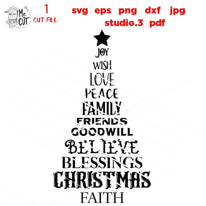 Christmas Tree Svg, Rustic Christmas, Home Decor and Farmhouse Wall DxF, EpS, cut file, jpg mirrored, png, christmas dxf