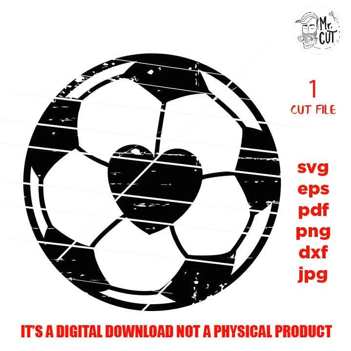 Soccerball with swash, SVG instant download, design for cricut or silhouette, dxf, studio.3, png, eps, jpg files