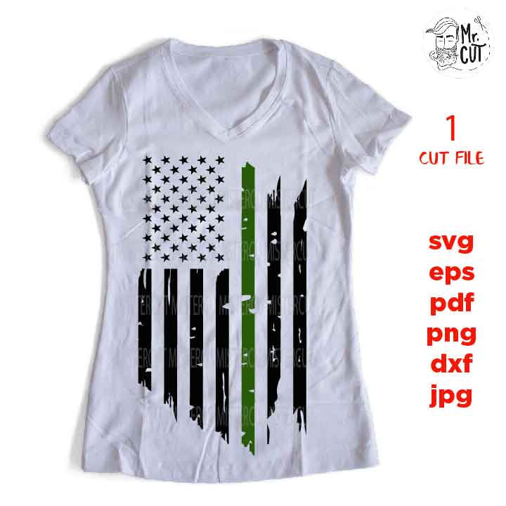 USA green line flag, army flag, Svg, Distressed Flag Svg, fourth of july, veteran day, Cut Files, Design T-shirt, vector, dxf, eps, jpg, png