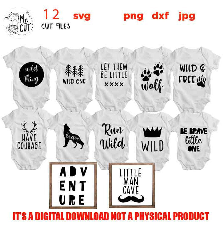 Nursery Svg Bundle, Boy bodysuit vector Bundle, SVG, DxF, EpS, cut file, Woodland Nursery Svg, Little Boy Svg, png, jpg, baby bodysuit svg