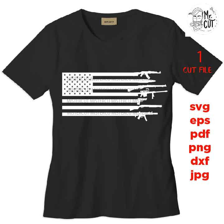 American Flag made with Guns SVG, gun flag svg, flag gun svg, patriot svg, Second Amendment, independence day svg, patriotic shirt