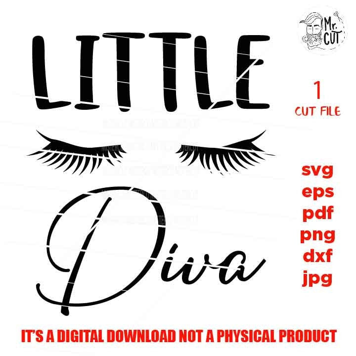 little diva svg, Baby Toddler Girl SVG, DXF, EpS, cut file, Valentine's day, baby girl shirt design, Cute Girl shirt, vector bodysuit design