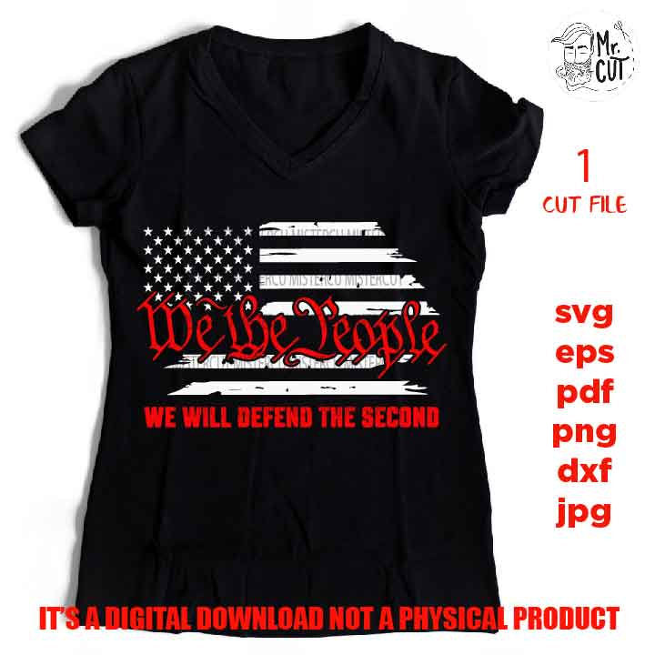 American Flag cut file, we the people SVG, patriot svg, defend the Second Amendment, independence day svg, patriotic shirt, USA flag