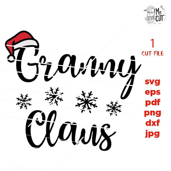 granny Claus Svg, dxf, Santa Claus Svg, Grandma, Christmas Svg, grandma Christmas File, Christmas Shirt Svg, Designs, sweater vector