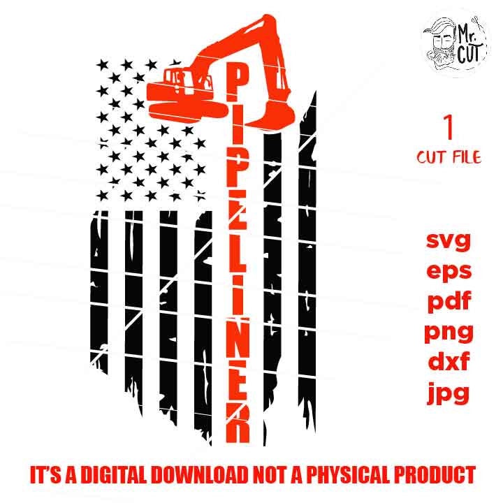 pipeliner Svg, pipeliner Distressed USA flag Svg, PNG, Dxf, mirrored jpg, american flag, USA flag, bulldozer Vehicles Shirt, bulldozer svg