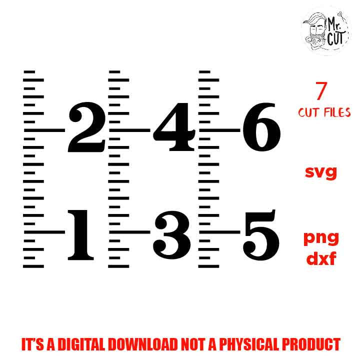 Growth Chart cut file, SVG, DXF, PNG white and black Growth Ruler svg, grandkids, newborn svg, Wall Ruler svg, Ruler Growth Chart