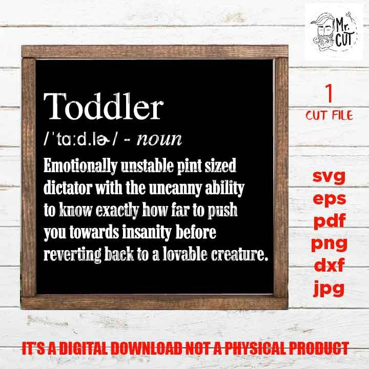 definition toddler cut file, dxf, jpg, kids svg, boy svg, girl svg, funny svg, tshirt svg, kids cutting file, kids printable, kids shirt svg