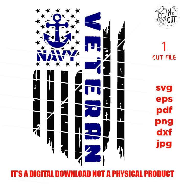 USA navy veteran flag, navy flag, Svg, Distressed Flag Svg, fourth of july, veteran day, Cut Files, Design T-shirt, vector, dxf, jpg, png