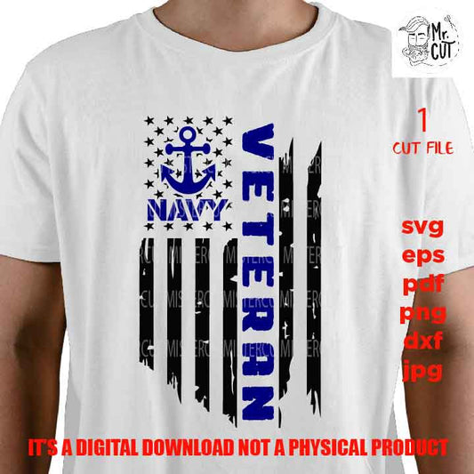 USA navy veteran flag, navy flag, Svg, Distressed Flag Svg, fourth of july, veteran day, Cut Files, Design T-shirt, vector, dxf, jpg, png