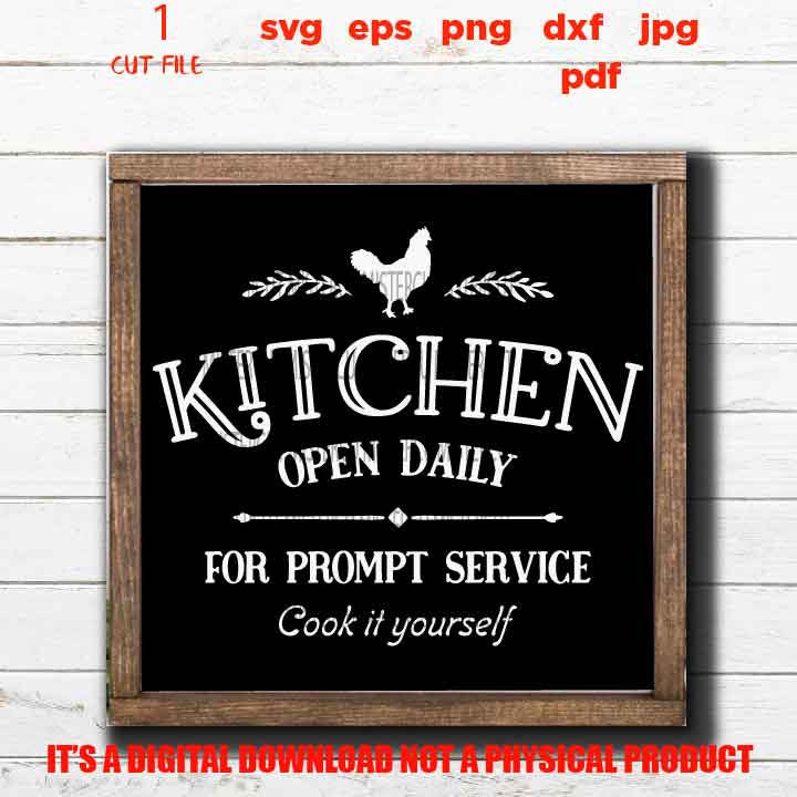 Kitchen Open Daily svg, Housewarming dxf, jpg mirrored, Kitchen, kitchen sign svg, pot holder design, png, pdf eps, vector design cut file