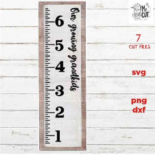 Growth Chart cut file, SVG, DXF, PNG white and black Growth Ruler svg, grandkids, newborn svg, Wall Ruler svg, Ruler Growth Chart