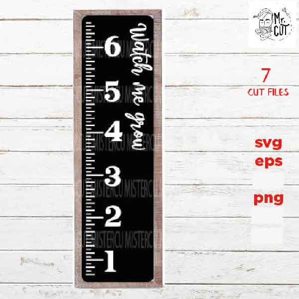 Growth Chart cut file, SVG, DXF, PNG white and black Growth Ruler svg, grandkids, newborn svg, Wall Ruler svg, Ruler Growth Chart