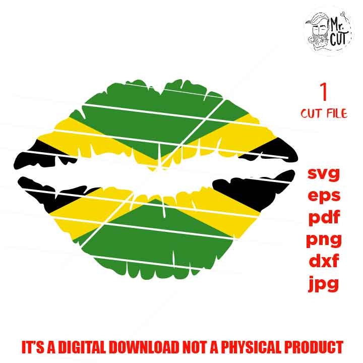 Jamaica Girl Lips svg, Jamaican Country Flag, dxf, jpg reverse, cut file,  SVG Files, girl lips svg, lips svg, Jamaica flag svg, Jamaica svg