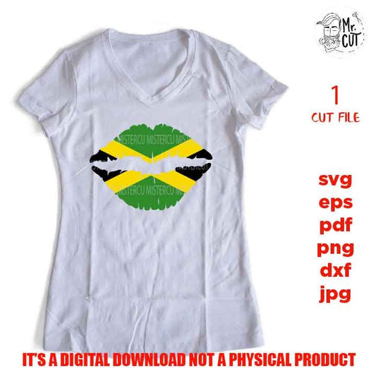 Jamaica Girl Lips svg, Jamaican Country Flag, dxf, jpg reverse, cut file,  SVG Files, girl lips svg, lips svg, Jamaica flag svg, Jamaica svg