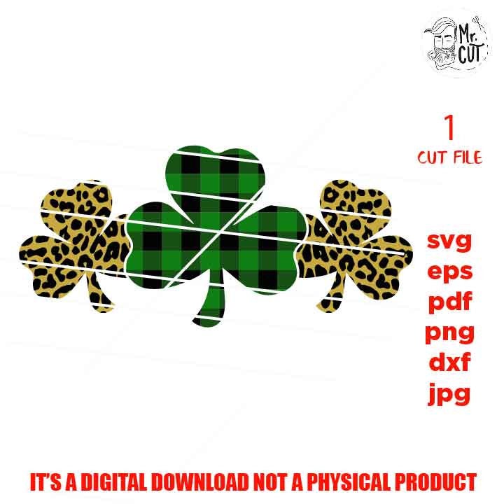 Three Shamrocks Leopard, St. Patrick's Day shirt vector design Svg, dxf, jpg transfer, png, eps, Svg Designs  Shamrock svg, Irish Shirt svg