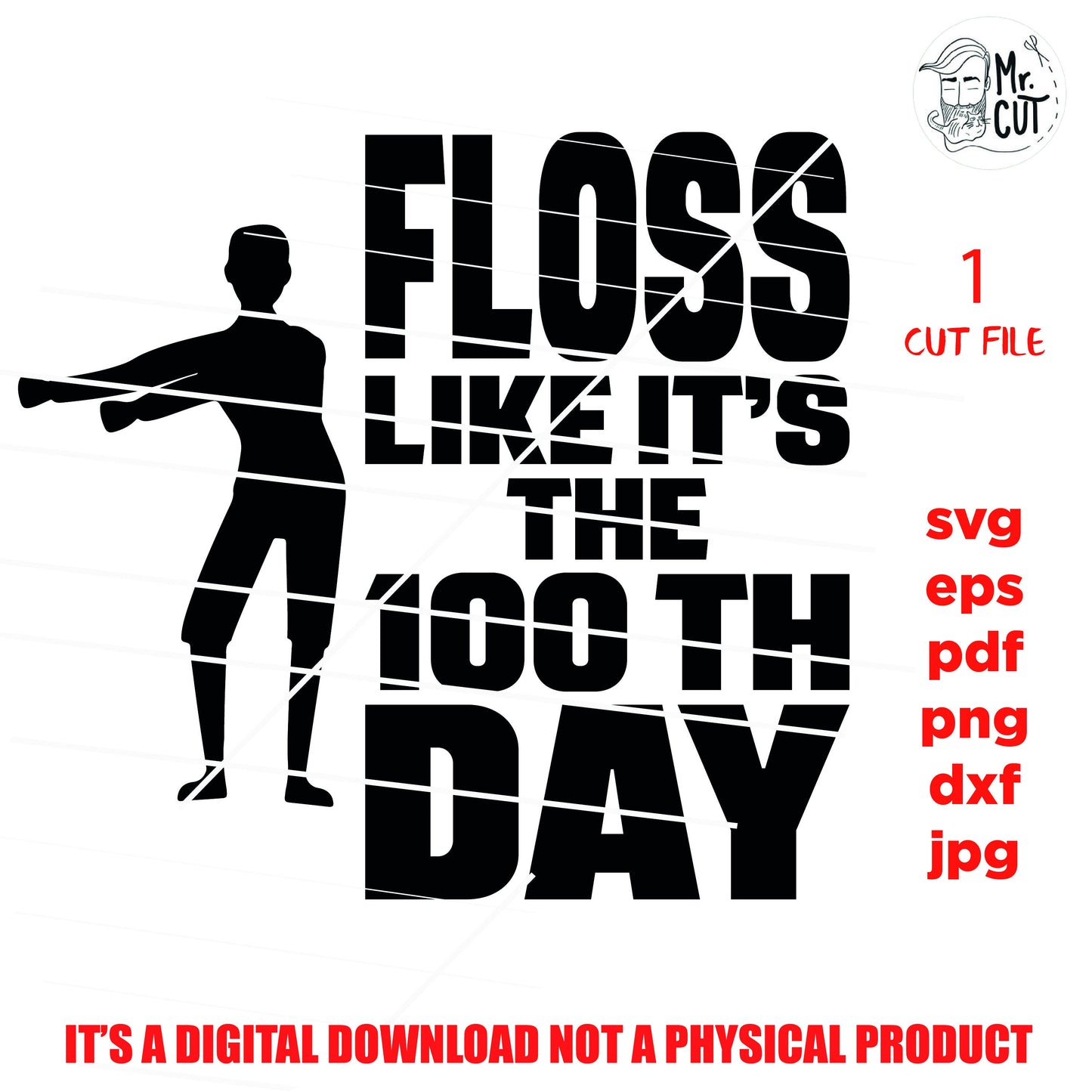 100th day of School SVG, Floss svg, Flossing svg, 100 Days of School Shirt, School Shirt, kid Shirt vector design, Funny SVG, png, jpg