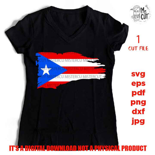 Puerto Rico Flag distressed SVG, flag svg, flag shirt vector design svg, puerto rico resist, rise, jpg, png, dxf,  svg, patriotic shirt