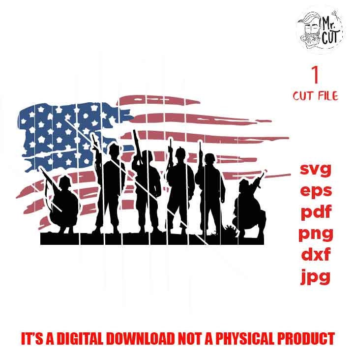 USA veteran flag, army flag, Svg, Distressed Flag Svg, fourth of july, veteran day, Cut Files, Design T-shirt, vector, dxf, eps, jpg, png